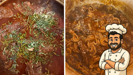 Rosemary Beef Chuck Ragu with "Good Hair Day" Bucati