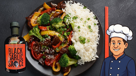 Chicken & Veggie Stir Fry with Black Garlic Sauce