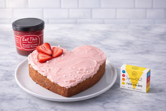 Strawberry Lavender Lemon Swirl Olive Oil Cake